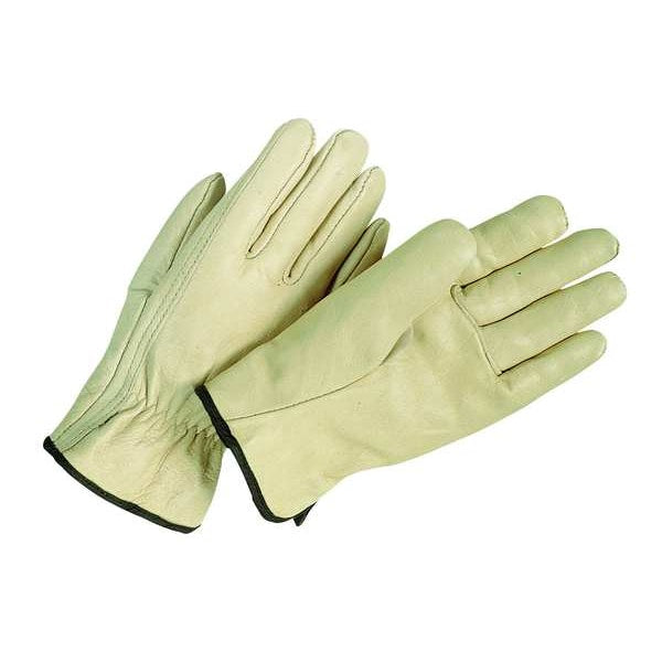 Leather Drivers Gloves, Cowhide, Full Finger, Shirred Slip-On, Medium, 1 Pair