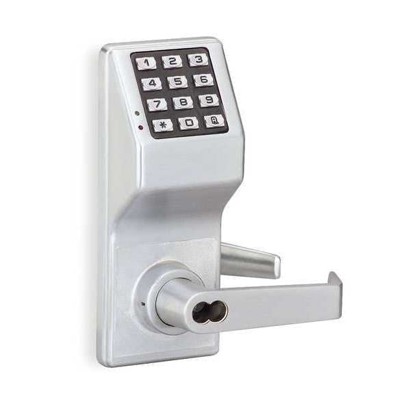 Electronic Lock, Brushed Chrome, 12 Button
