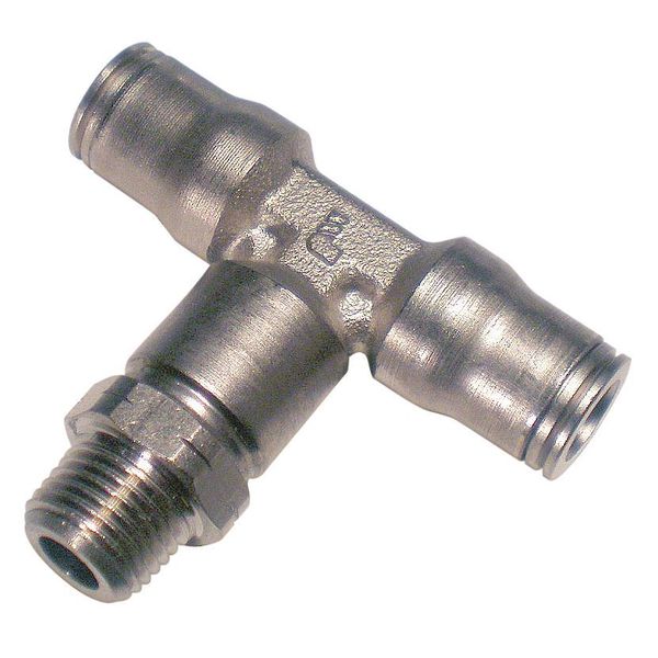Nickel Plated Brass Male Branch Tee, 1/4 in Tube Size