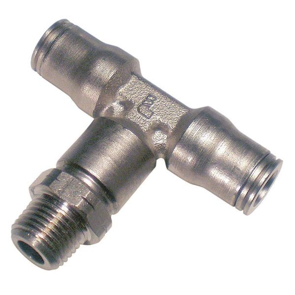 Nickel Plated Brass Male Branch Tee, 13/32 in Tube Size