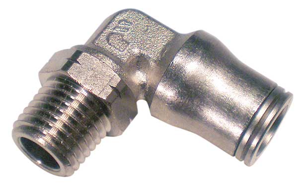 Nickel Plated Brass 90 Degree Male Swivel Elbow, 8mm Tube Size