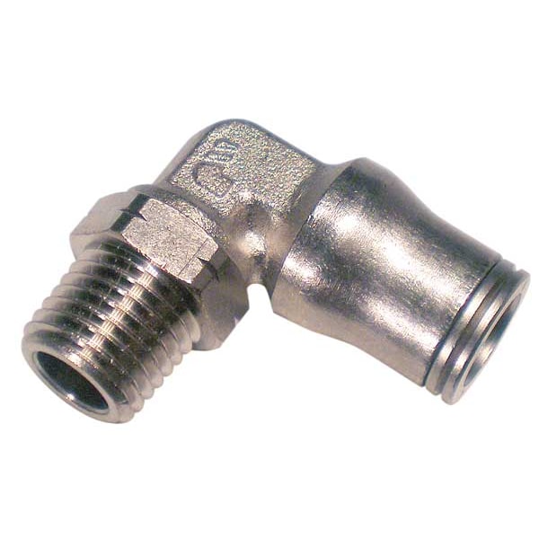 Nickel Plated Brass 90 Degree Male Swivel Elbow, 12mm Tube Size