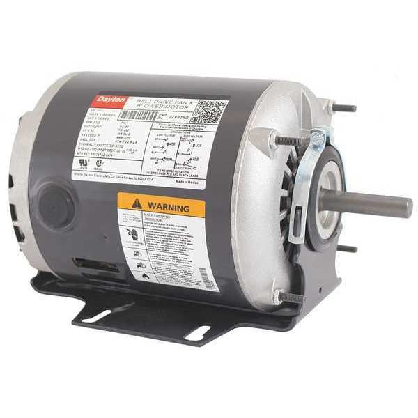 Split-Phase Belt Drive Motor, 1/4 HP, 48Z Frame, 115/208-230V AC Voltage, 1,725 Nameplate RPM