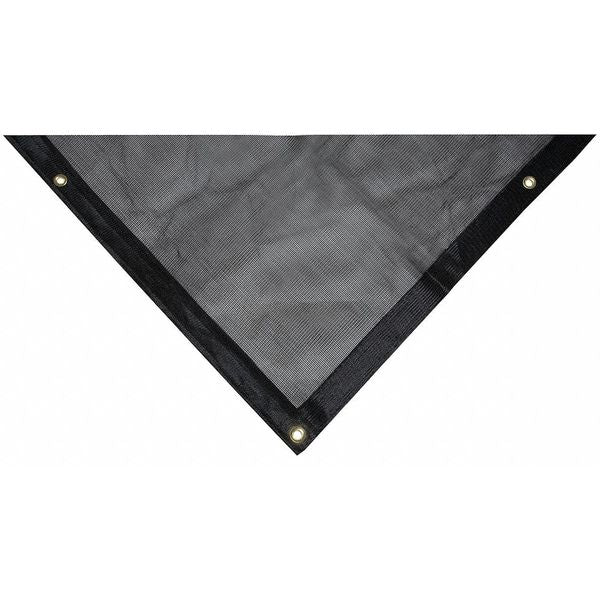 Mesh Tarp, 6 x 8 ft, 10 mil, Polyethylene, Standard Duty, Black, Mildew Resistant, Tear Resistant