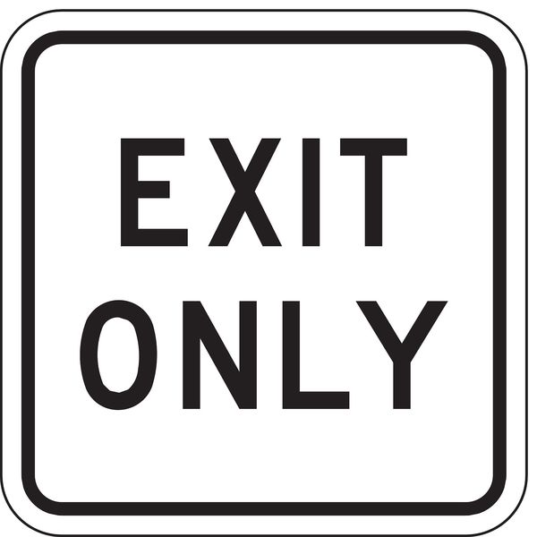 Exit Only Parking Sign, 18 in H, 18 in W, Aluminum, Square, English, LR7-68-18DA