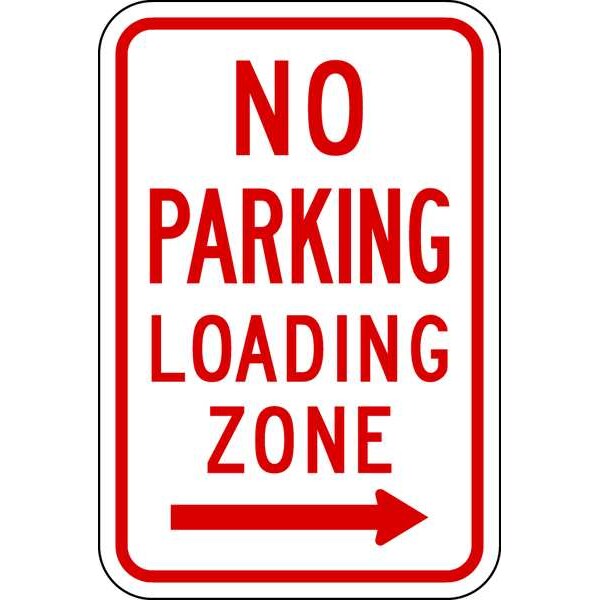 No Parking Loading Zone Sign, 18