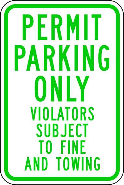 Permit Parking Sign, 18