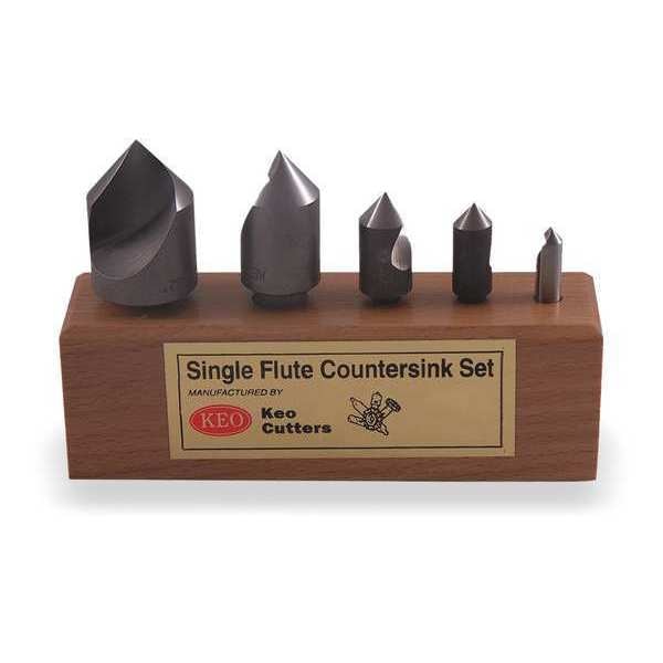 Countersink Set, 5 PC, 1 FL, 82 Deg, Cobalt