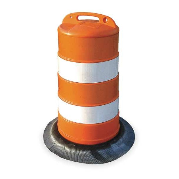 Traffic Barrel, White/Orange, HDPE