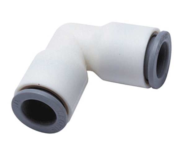 Nylon 90 Degree Unequal Union Elbow, 3/8 in x 1/2 in Tube Size