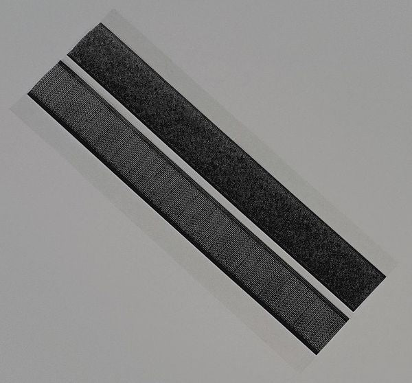 Reclosable Fastener Shapes, Rubber Adhesive, 12 in, 1 in Wd, Black, 25 PK