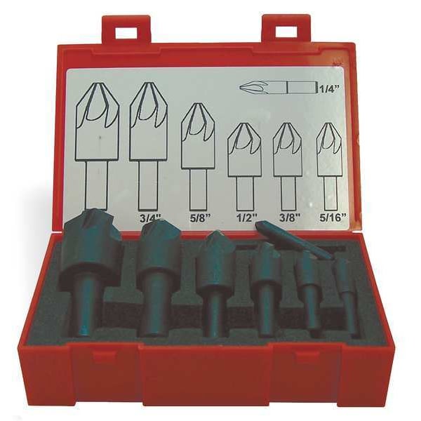 120 deg 6 Flute 7 piece Countersink Set CO