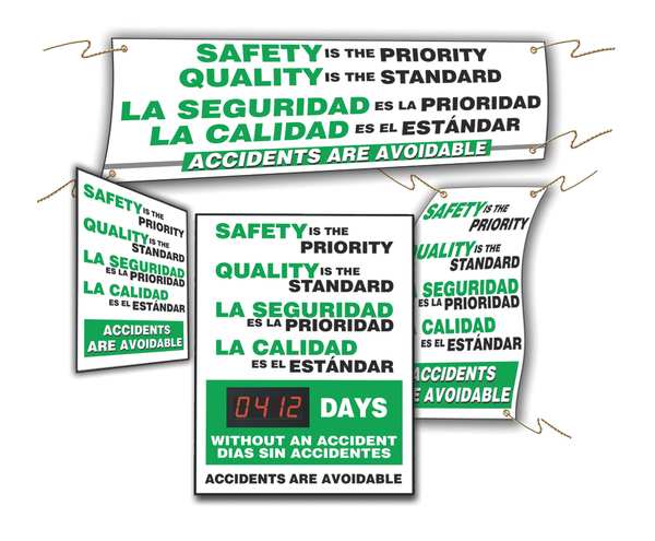 Quality Control Sign, 28 x 20In, BW/GRN, AL