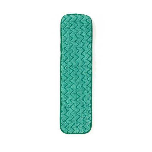 18 in L Dust Mop, Hook-and-Loop Connection, Pad End, Green, Microfiber, FGQ41200GR00