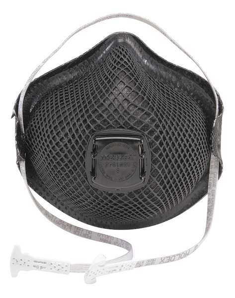 N95 Disposable Respirator w/ Valve, M/L, Black, PK10