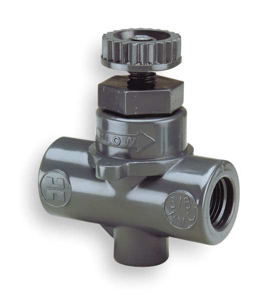 Needle Valve, Straight, PVC/FPM, 1/4