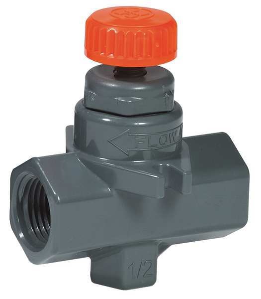 Needle Valve, Straight, PVC/FPM, 1/4