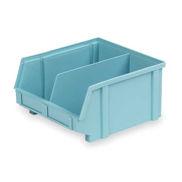 Hang & Stack Storage Bin, Light Blue, Plastic, 9 3/8 in L x 8 3/4 in W x 5 in H