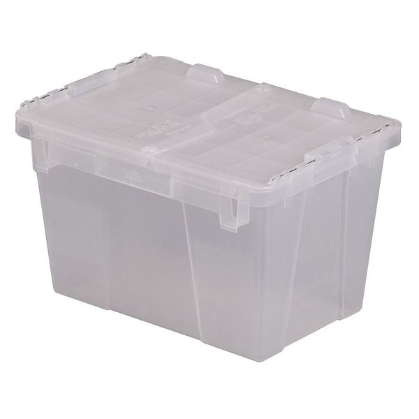 Clear Attached Lid Container, Plastic