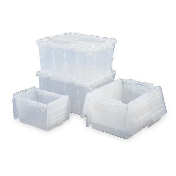 Translucent Attached Lid Container, Plastic, Metal Hinge