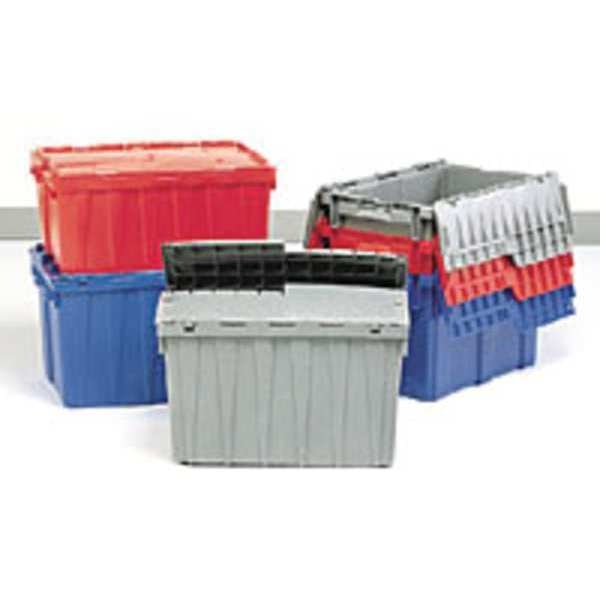 Red Attached Lid Container, Plastic, Metal Hinge