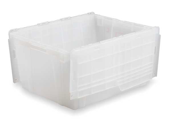 Translucent Attached Lid Container, Plastic
