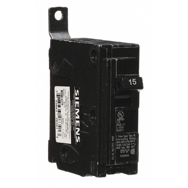 Miniature Circuit Breaker, 15 A, 120/240V AC, 1 Pole, Bolt On Mounting Style, BL Series
