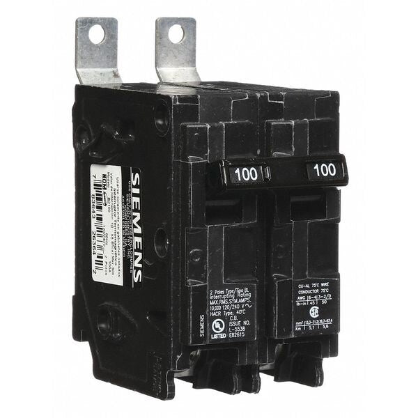 Miniature Circuit Breaker, 100 A, 120/240V AC, 2 Pole, Bolt On Mounting Style, BL Series