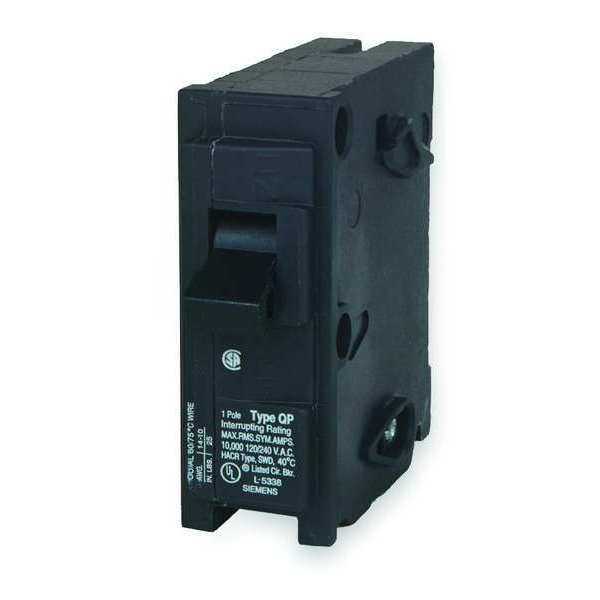 Miniature Circuit Breaker, 15 A, 120V AC, 1 Pole, Plug In Mounting Style, Q Series