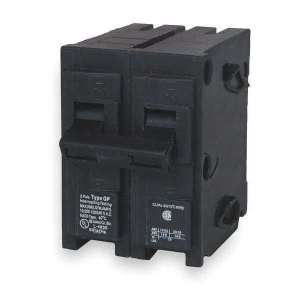 Miniature Circuit Breaker, 15 A, 120/240V AC, 2 Pole, Plug In Mounting Style, Q Series