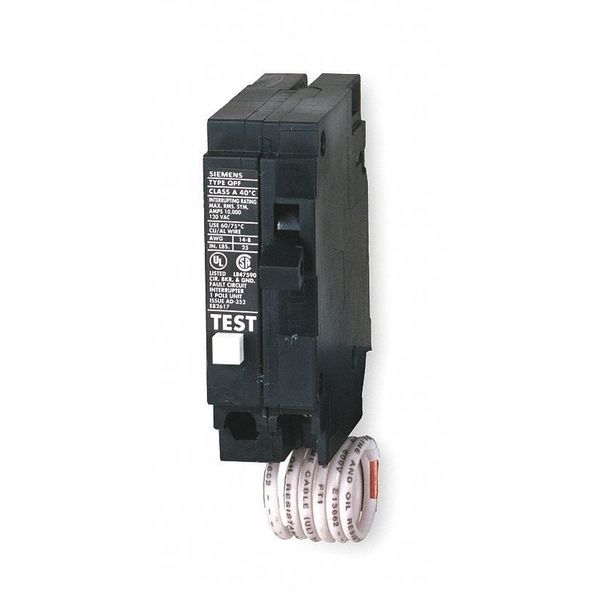 Miniature Circuit Breaker, 15 A, 120V AC, 1 Pole, Plug In Mounting Style, QF Series