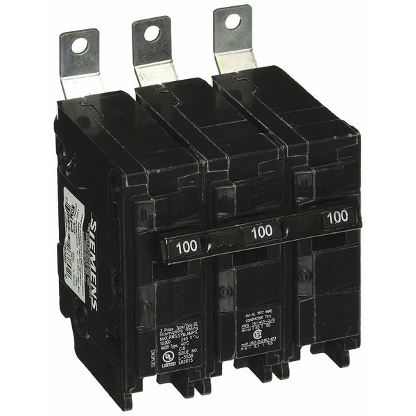 Miniature Circuit Breaker, 100 A, 240V AC, 3 Pole, Bolt On Mounting Style, BL Series
