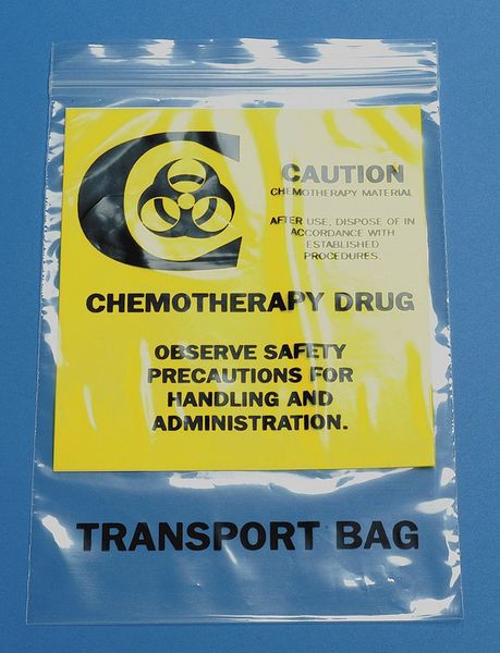 Chemo Waste Bags, 0.5 gal., Clear, PK1000