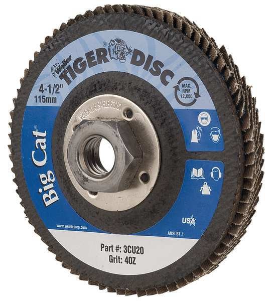 Arbor Mount Flap Disc, 4-1/2in, 40, Coarse