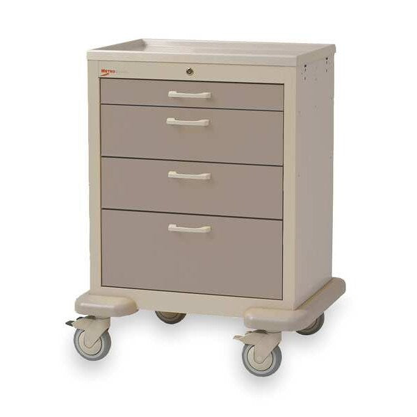 Medical Cart, Steel/Polymer, Lt./Dk.Taupe