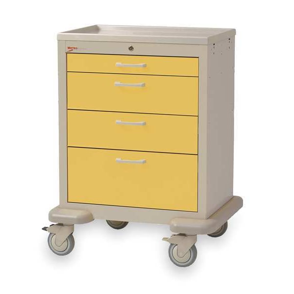 Medical Cart, Steel/Polymer, Taupe/Yellow
