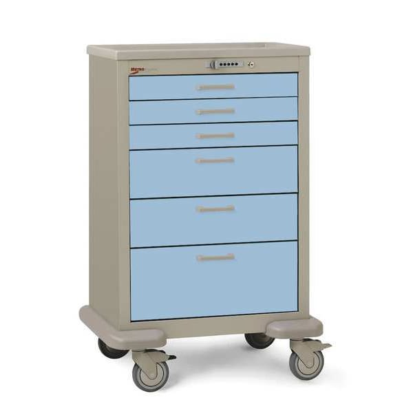 Medical Cart, Steel/Polymer, Taupe/Blue