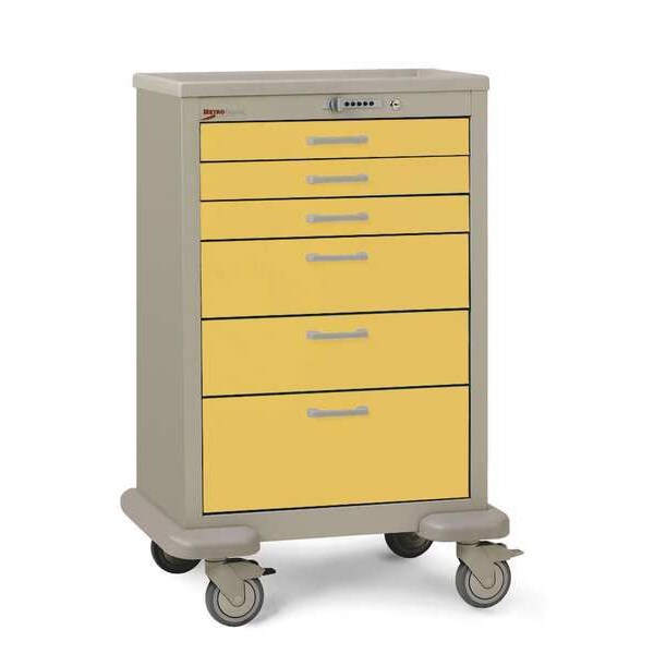 MedicalCart, Steel/Polymer, Taupe/Yellow