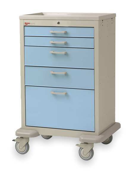 Medical Cart, Steel/Polymer, Taupe/Blue