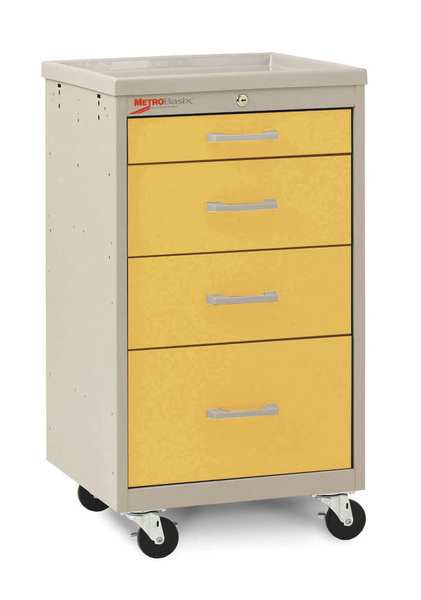 Compact Cart, Steel/Polymer, Taupe/Yellow