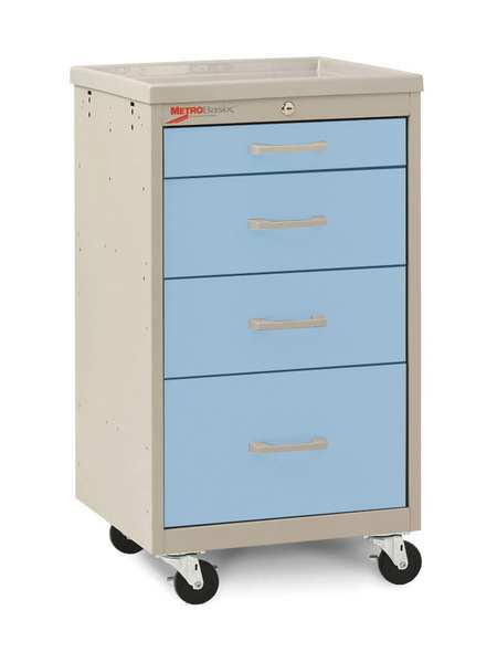 Compact Cart, Steel/Polymer, Taupe/Blue