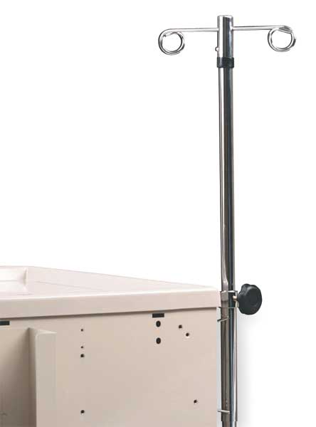 IV Pole, 47-1/2 H x 9-1/2 In W, 2 Hooks