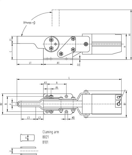 Pneumatic Clamp, 390 Lb