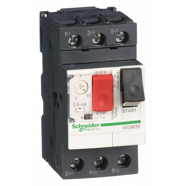 Manual Motor Starter, Button, 2.5-4A, 1P