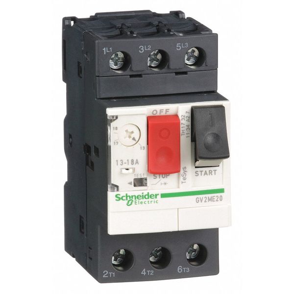 Manual Motor Starter, Button, 13-18A, 1P