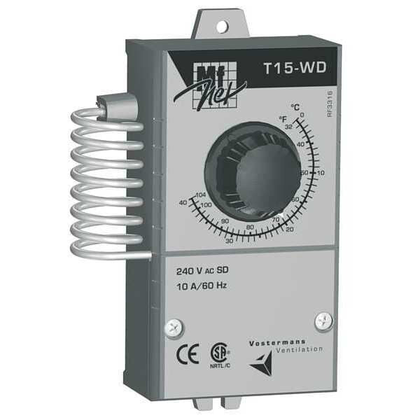 Line Volt Mechanical Tstat, Spring, 32 Degrees to 105 Degrees F, SPDT
