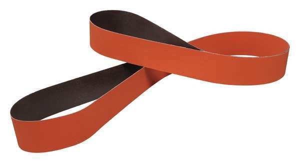 Cloth Belt, Coated, 4 in W, 132 in L, 36 Grit, Extra Coarse, Ceramic, 984F, Orange