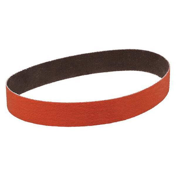 Cloth Belt, Coated, 1 in W, 11 in L, 60 Grit, Medium, Ceramic, 984F, Orange