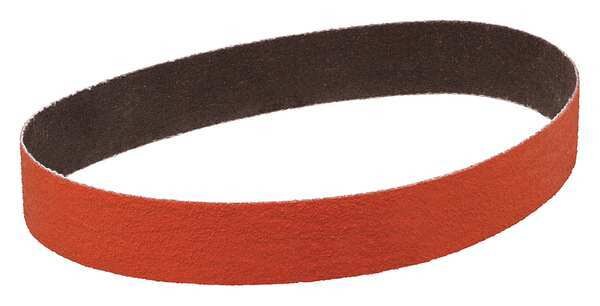 Cloth Belt, Coated, 1 in W, 11 in L, 80 Grit, Medium, Ceramic, 984F, Orange