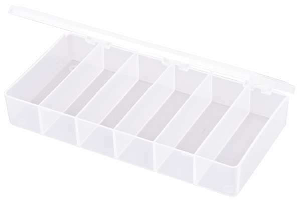 Compartment Box with 6 compartments, Plastic, 1 3/8 in H x 4 in W